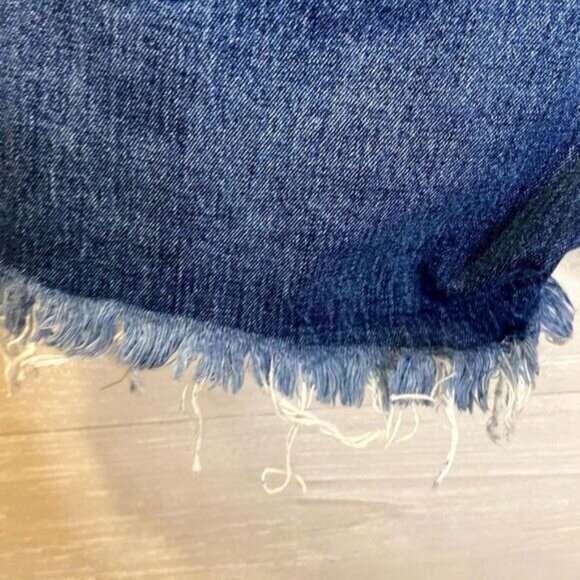 Sam Edelman Denim High Rise Shorts Women's Frayed Raw Hem Casual Jeans Shorts - Picture 11 of 11